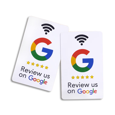 Google Review NFC Wallet-Size Card (White)